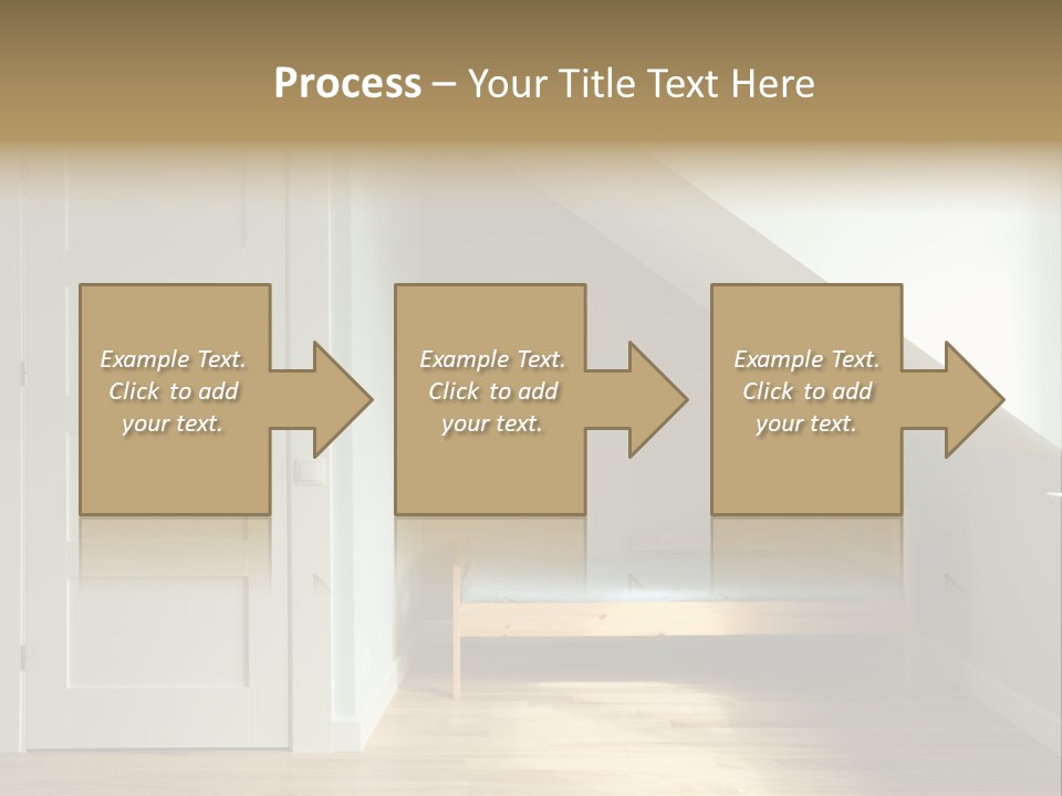 A Room With A Bed And A Door In It PowerPoint Template