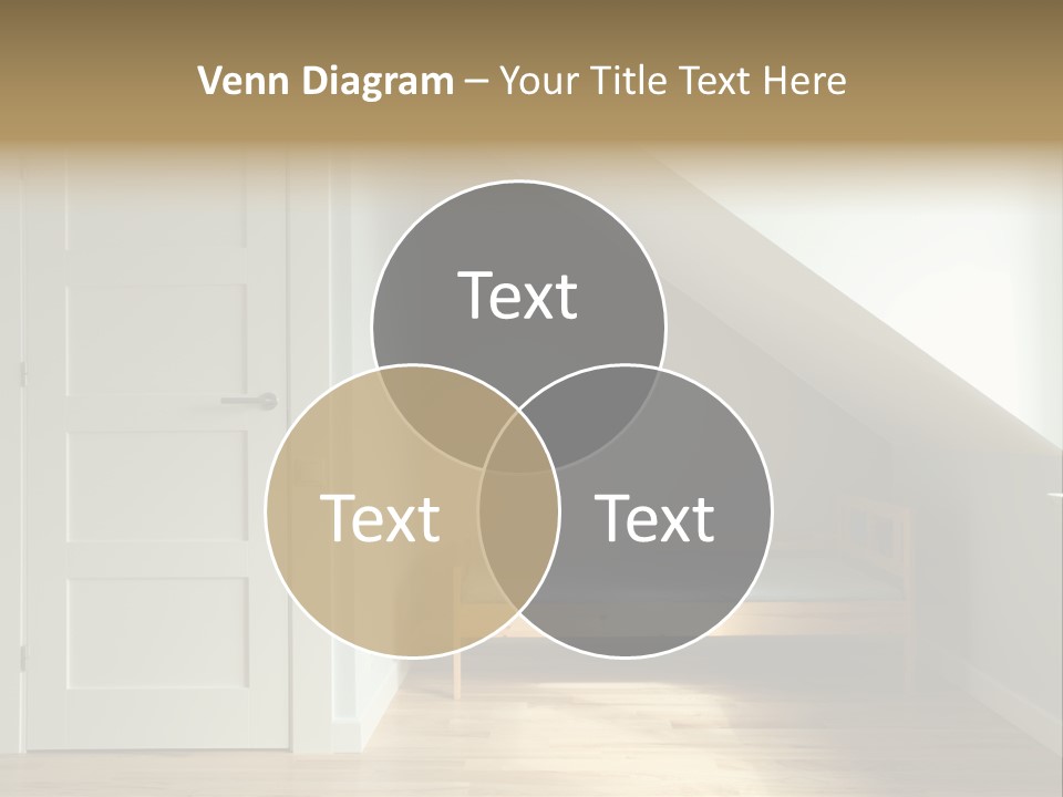 A Room With A Bed And A Door In It PowerPoint Template