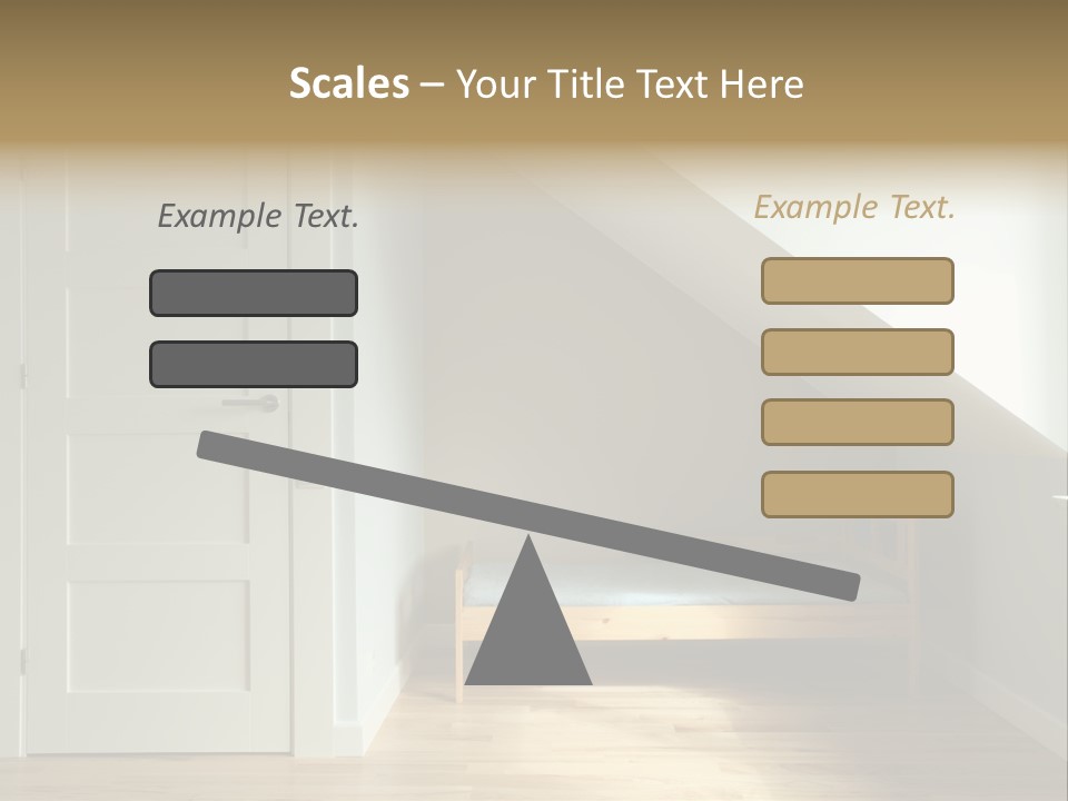 A Room With A Bed And A Door In It PowerPoint Template