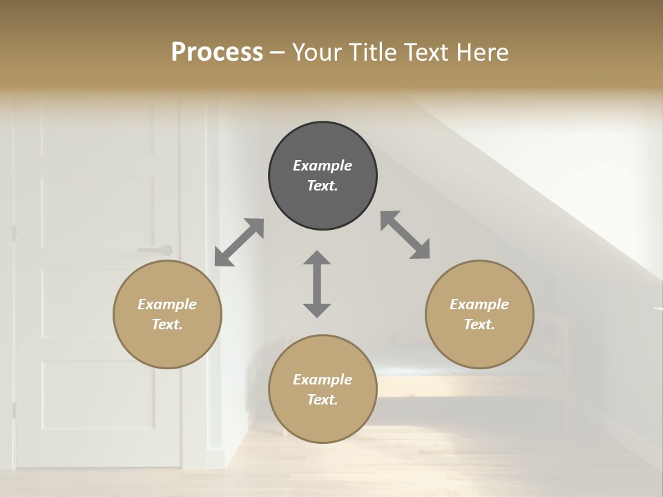 A Room With A Bed And A Door In It PowerPoint Template