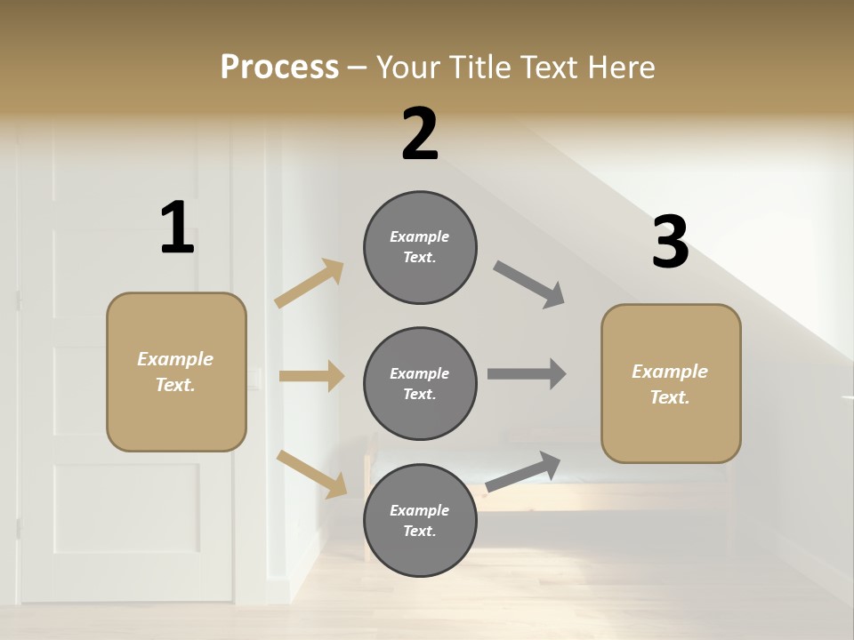 A Room With A Bed And A Door In It PowerPoint Template