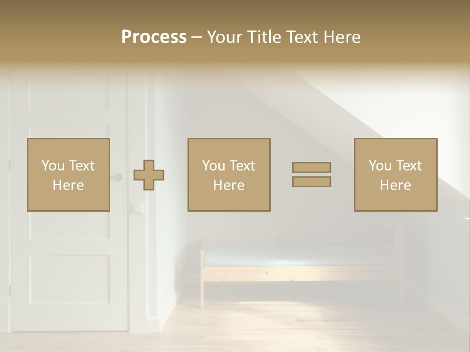A Room With A Bed And A Door In It PowerPoint Template