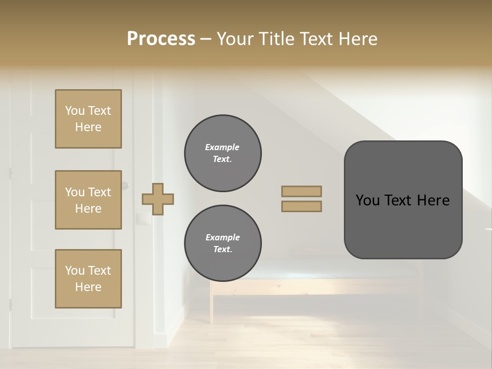 A Room With A Bed And A Door In It PowerPoint Template