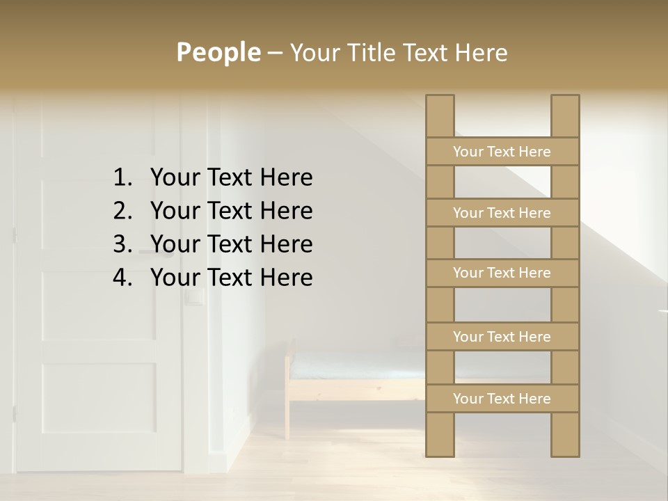 A Room With A Bed And A Door In It PowerPoint Template