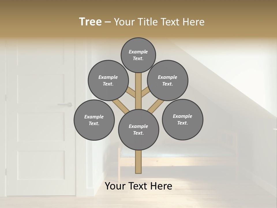 A Room With A Bed And A Door In It PowerPoint Template