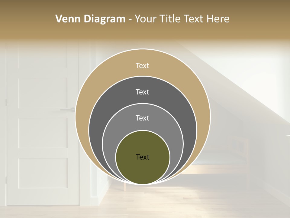 A Room With A Bed And A Door In It PowerPoint Template