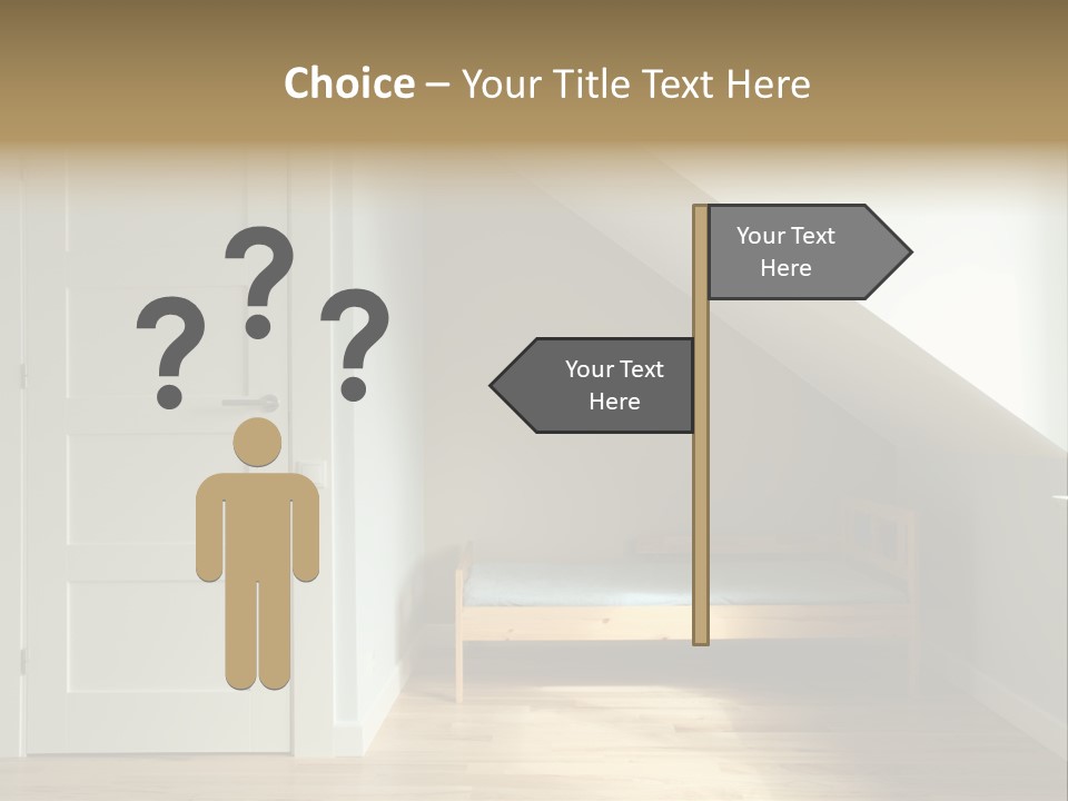A Room With A Bed And A Door In It PowerPoint Template
