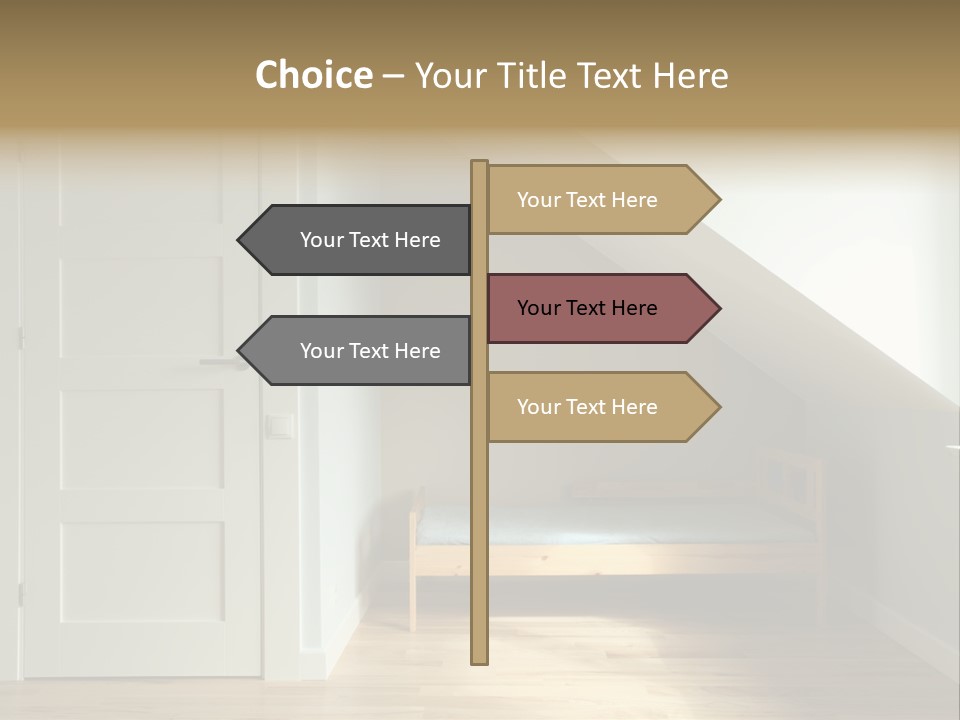 A Room With A Bed And A Door In It PowerPoint Template