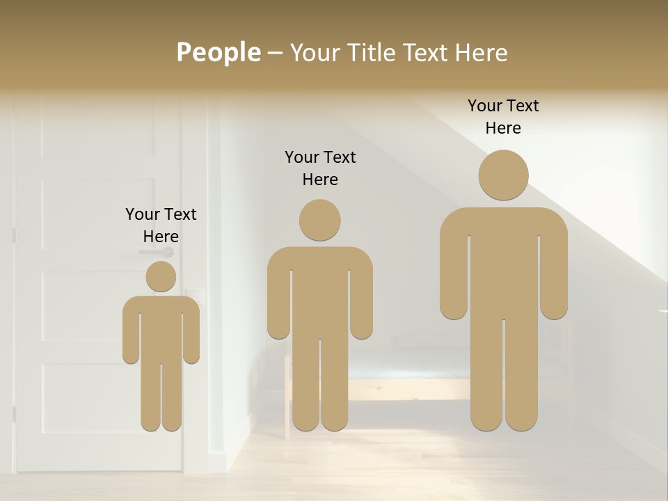 A Room With A Bed And A Door In It PowerPoint Template