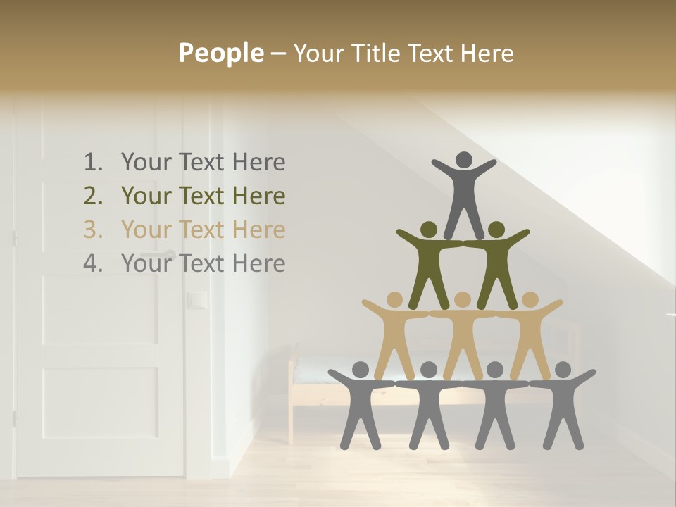 A Room With A Bed And A Door In It PowerPoint Template