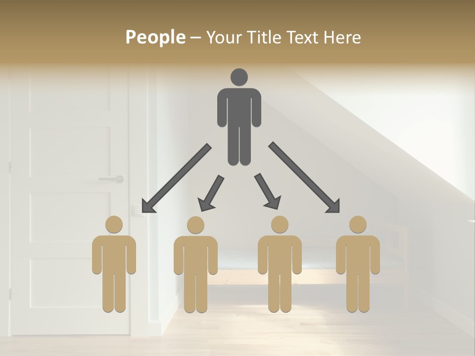 A Room With A Bed And A Door In It PowerPoint Template