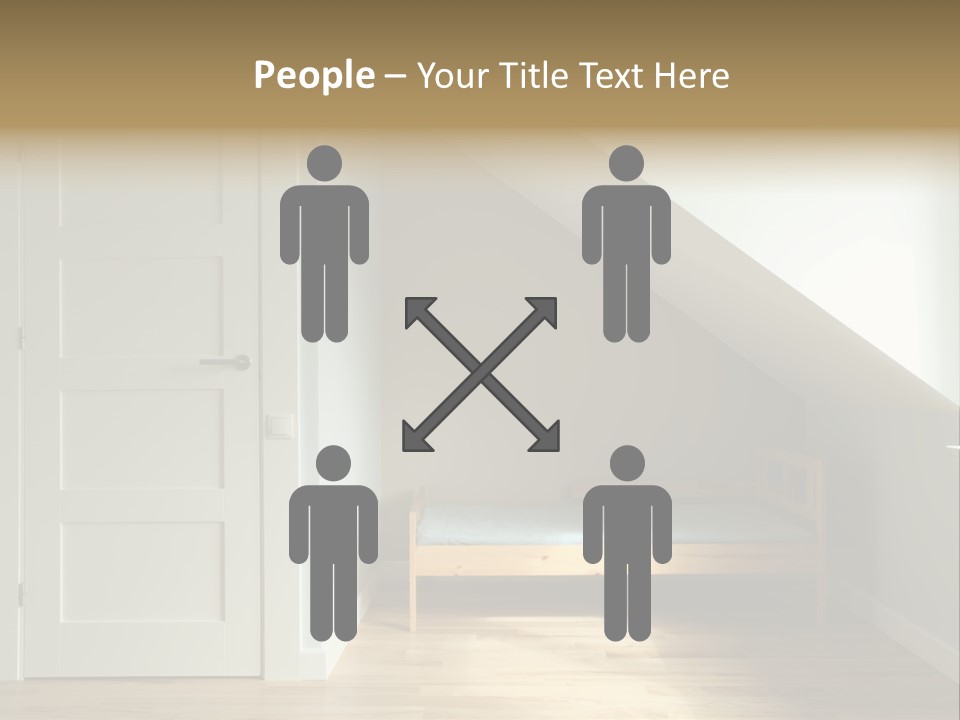 A Room With A Bed And A Door In It PowerPoint Template
