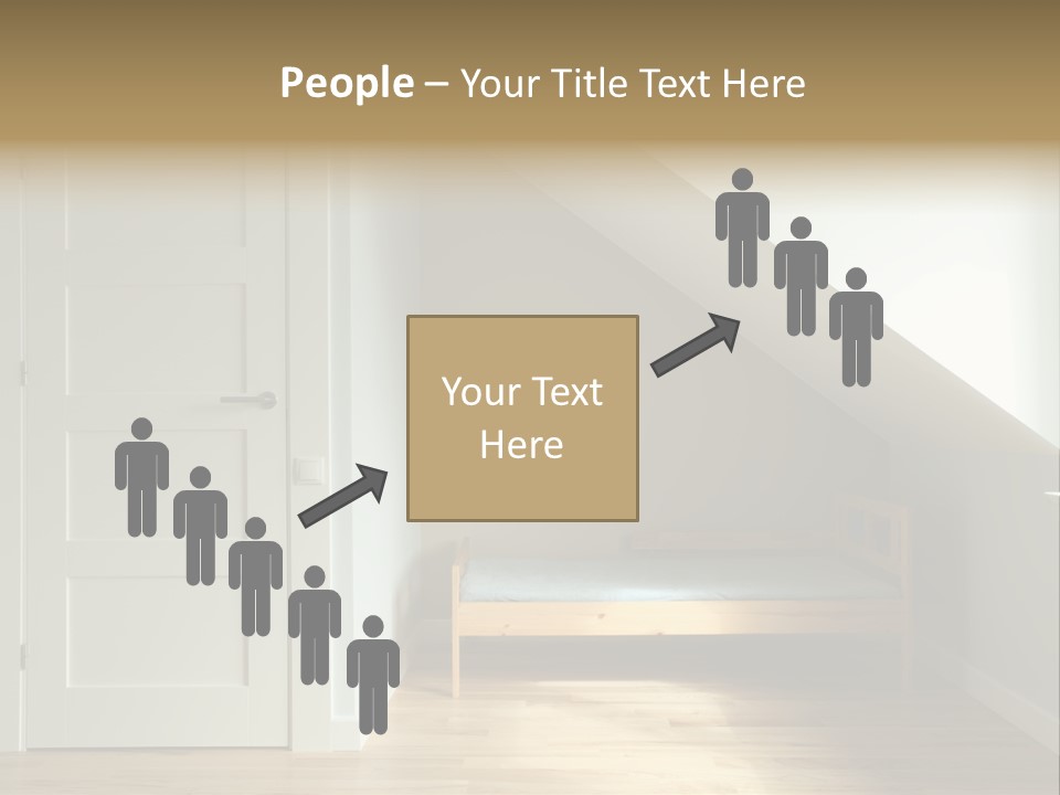 A Room With A Bed And A Door In It PowerPoint Template