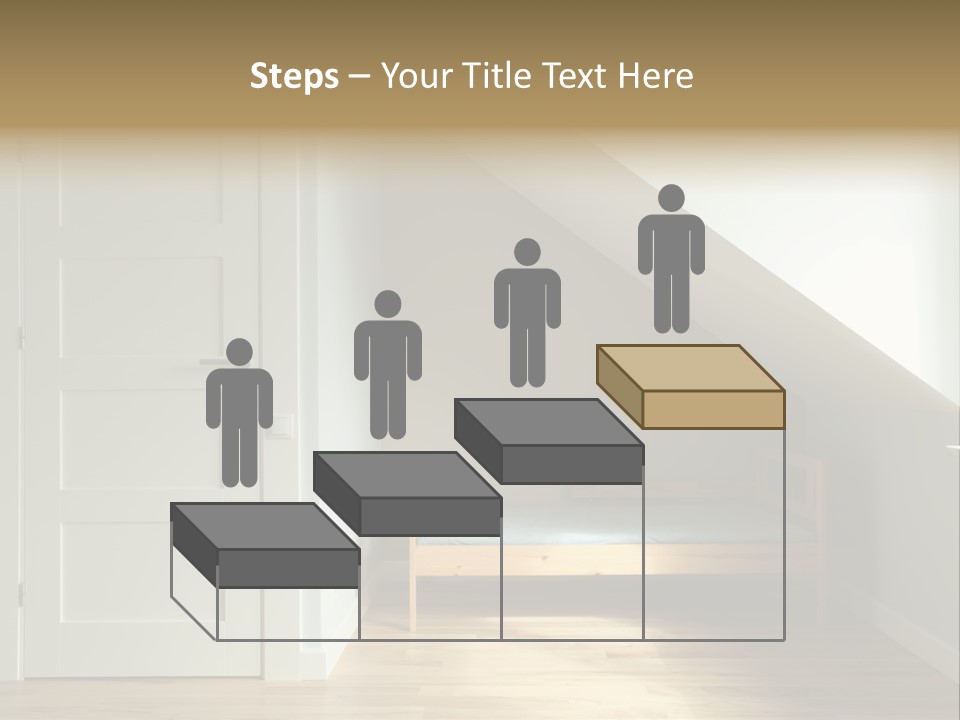 A Room With A Bed And A Door In It PowerPoint Template