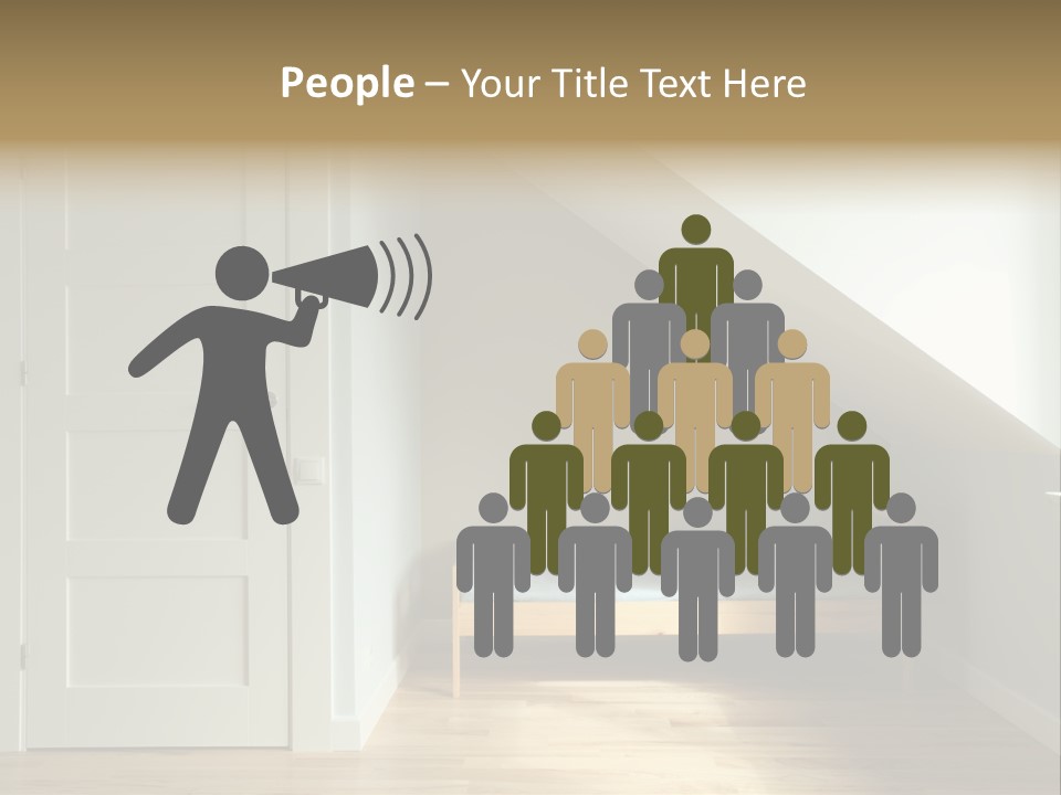 A Room With A Bed And A Door In It PowerPoint Template