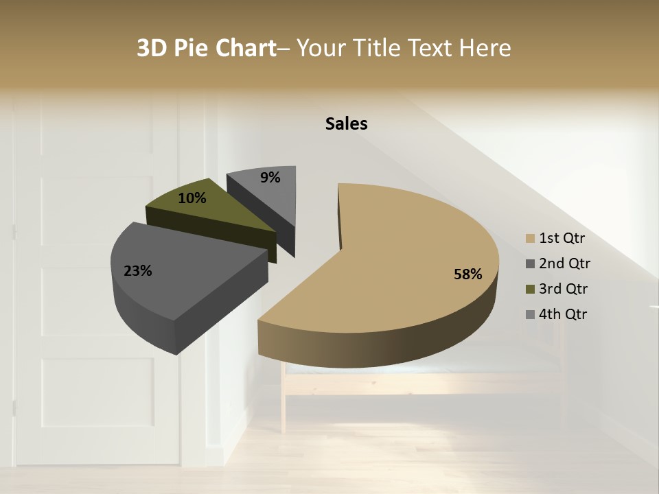 A Room With A Bed And A Door In It PowerPoint Template