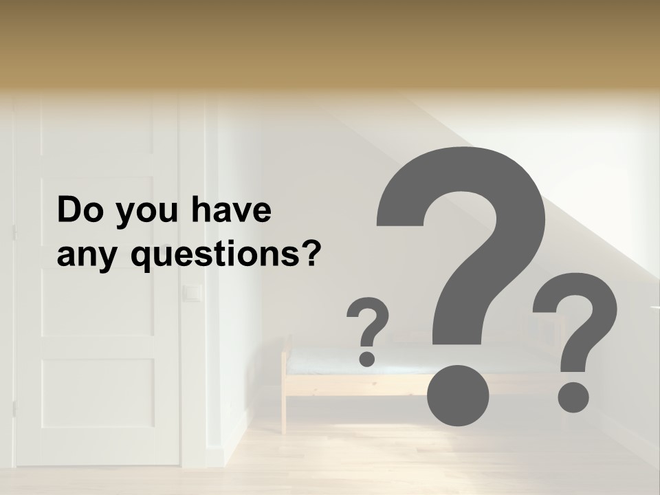 A Room With A Bed And A Door In It PowerPoint Template