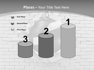 A Ball Is Breaking Through A Brick Wall PowerPoint Template