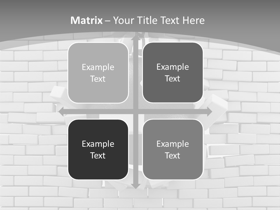 A Ball Is Breaking Through A Brick Wall PowerPoint Template