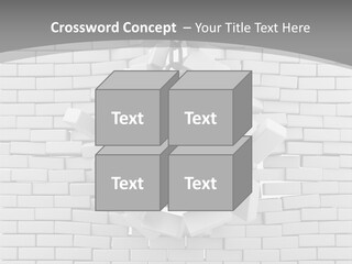 A Ball Is Breaking Through A Brick Wall PowerPoint Template