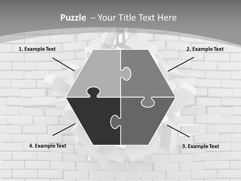 A Ball Is Breaking Through A Brick Wall PowerPoint Template