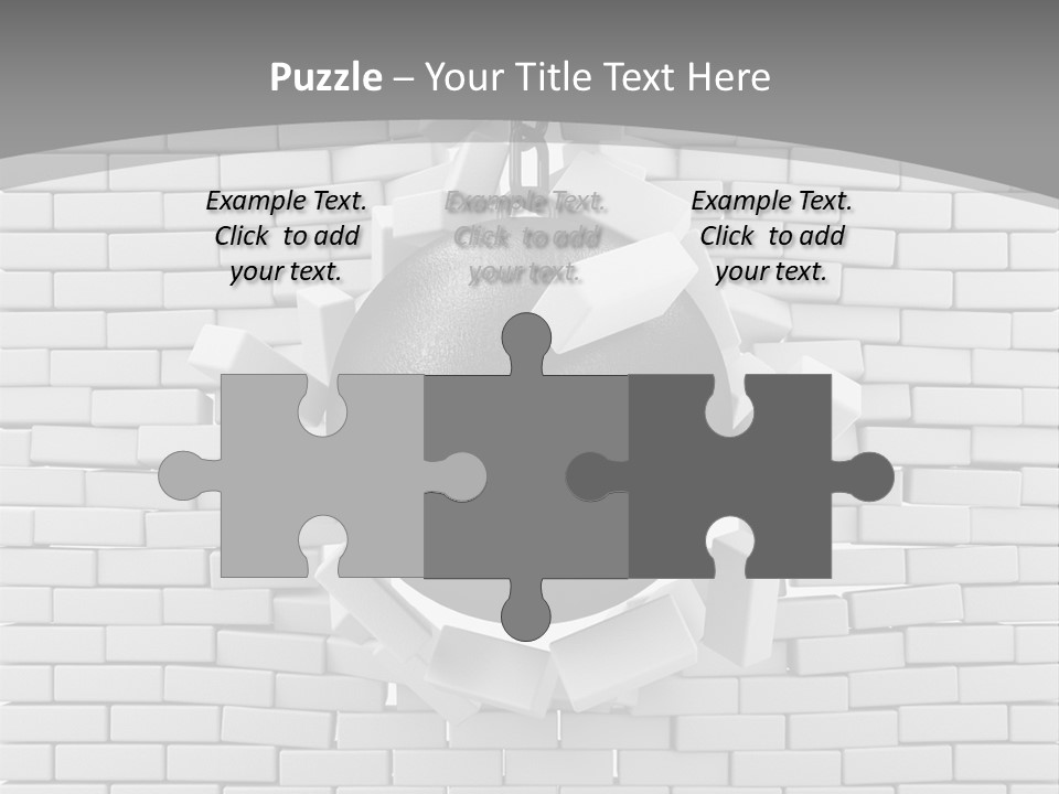 A Ball Is Breaking Through A Brick Wall PowerPoint Template