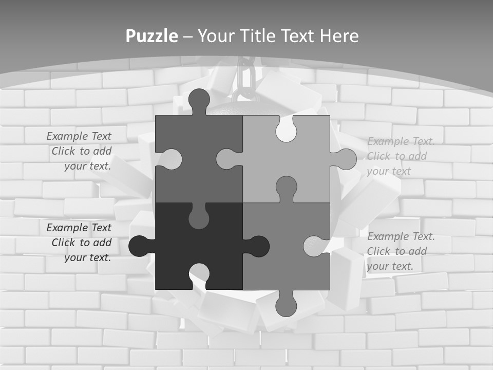 A Ball Is Breaking Through A Brick Wall PowerPoint Template