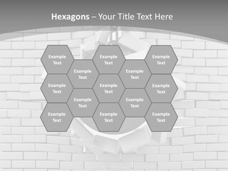 A Ball Is Breaking Through A Brick Wall PowerPoint Template