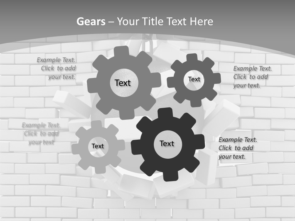 A Ball Is Breaking Through A Brick Wall PowerPoint Template