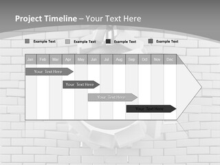 A Ball Is Breaking Through A Brick Wall PowerPoint Template