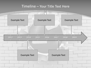 A Ball Is Breaking Through A Brick Wall PowerPoint Template