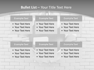 A Ball Is Breaking Through A Brick Wall PowerPoint Template
