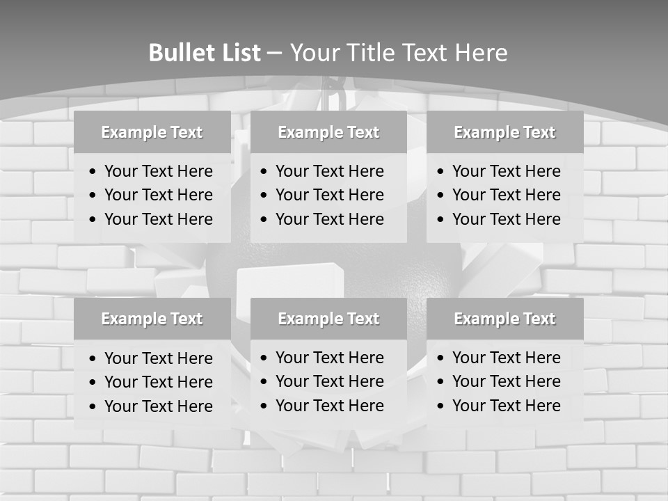 A Ball Is Breaking Through A Brick Wall PowerPoint Template