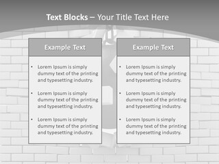 A Ball Is Breaking Through A Brick Wall PowerPoint Template