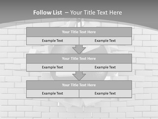 A Ball Is Breaking Through A Brick Wall PowerPoint Template