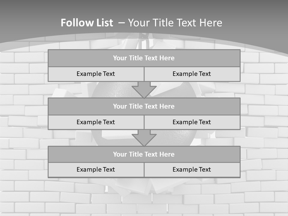 A Ball Is Breaking Through A Brick Wall PowerPoint Template