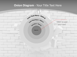 A Ball Is Breaking Through A Brick Wall PowerPoint Template
