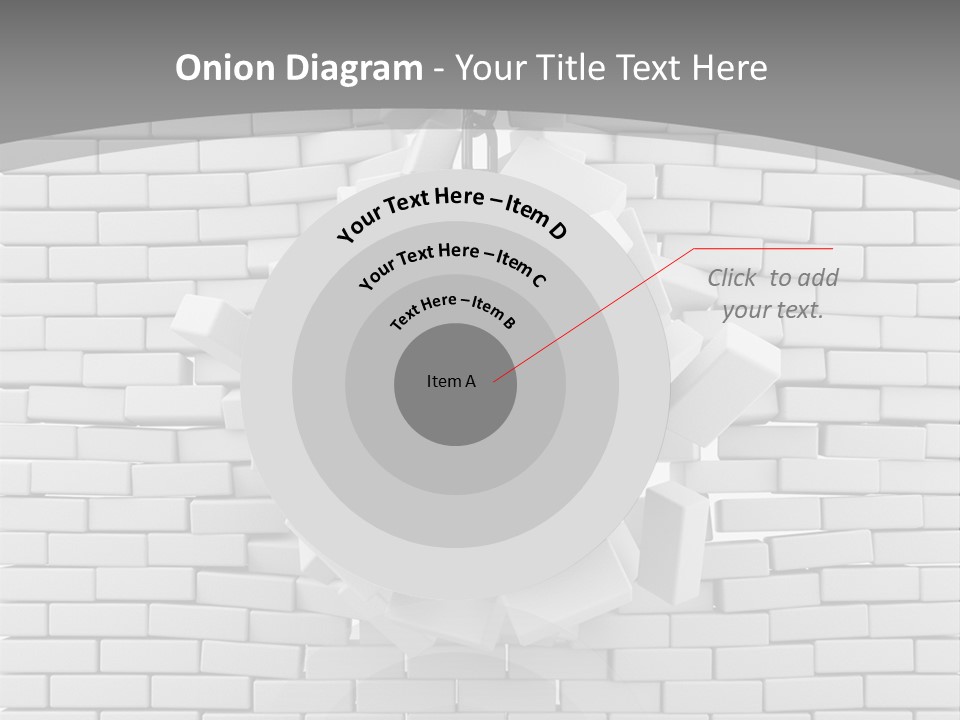 A Ball Is Breaking Through A Brick Wall PowerPoint Template