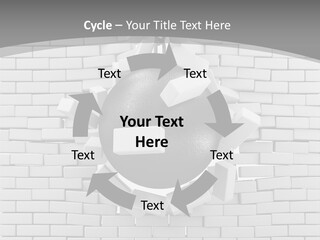 A Ball Is Breaking Through A Brick Wall PowerPoint Template