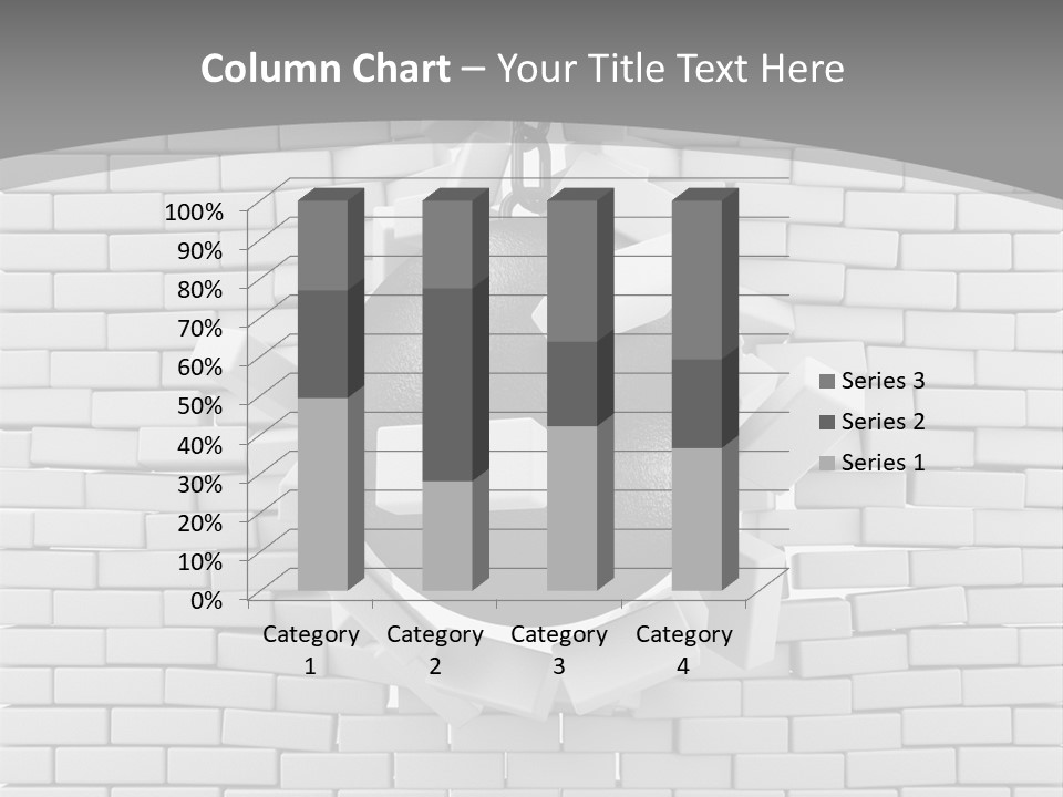 A Ball Is Breaking Through A Brick Wall PowerPoint Template