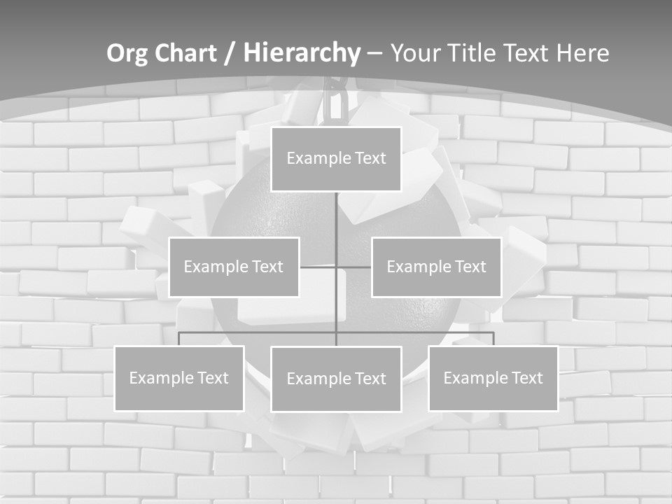 A Ball Is Breaking Through A Brick Wall PowerPoint Template