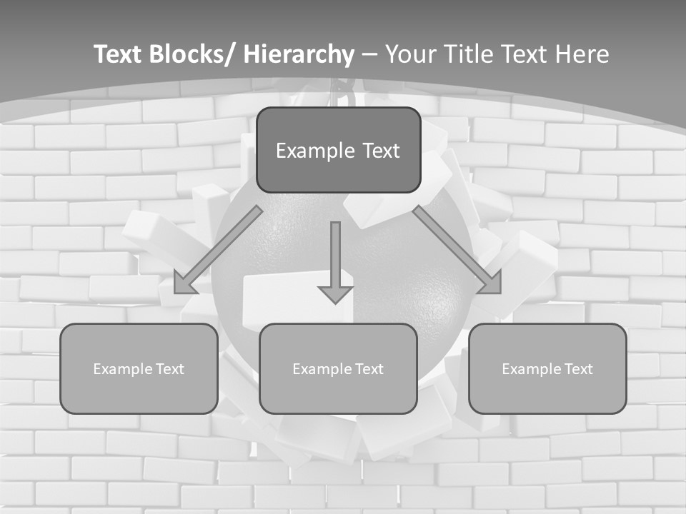 A Ball Is Breaking Through A Brick Wall PowerPoint Template