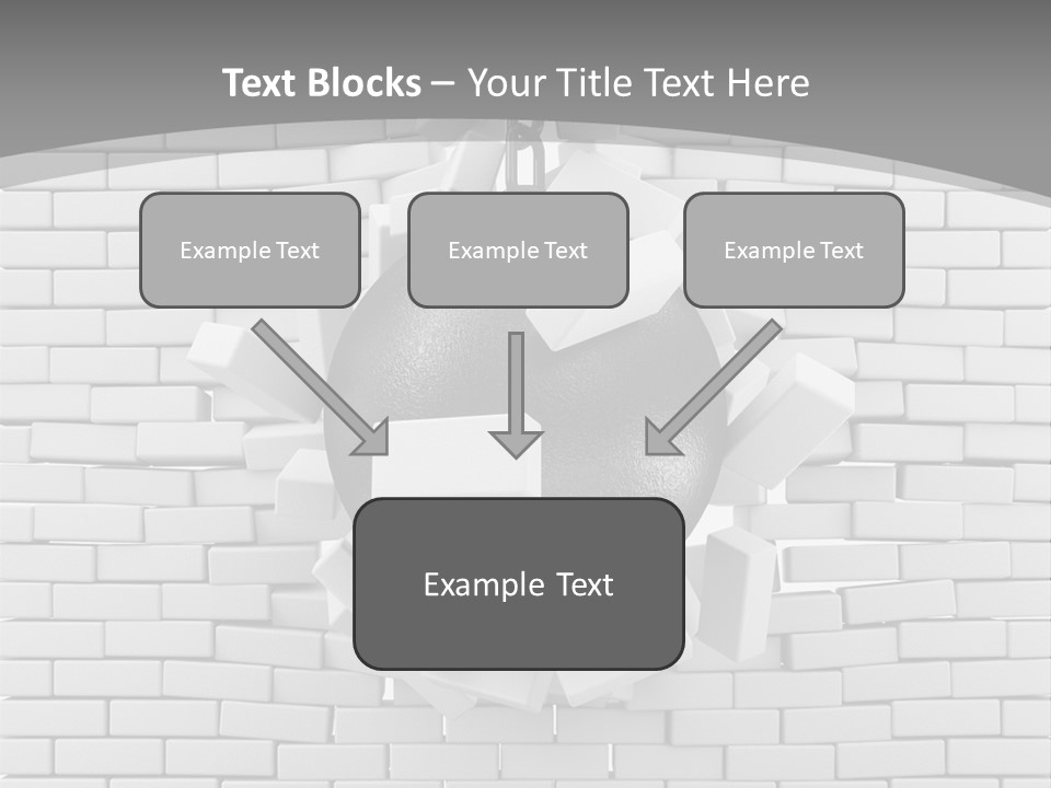 A Ball Is Breaking Through A Brick Wall PowerPoint Template
