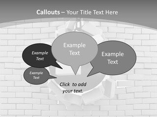 A Ball Is Breaking Through A Brick Wall PowerPoint Template