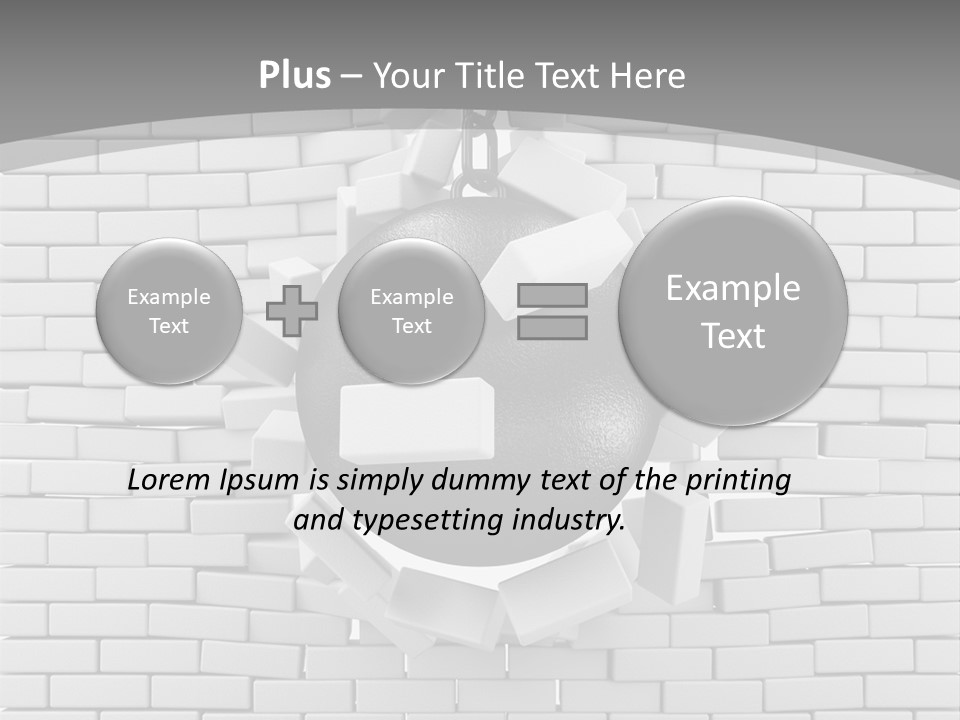 A Ball Is Breaking Through A Brick Wall PowerPoint Template