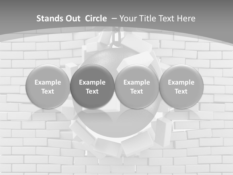 A Ball Is Breaking Through A Brick Wall PowerPoint Template