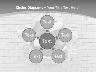 A Ball Is Breaking Through A Brick Wall PowerPoint Template