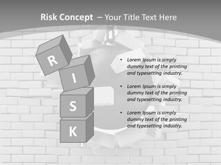 A Ball Is Breaking Through A Brick Wall PowerPoint Template