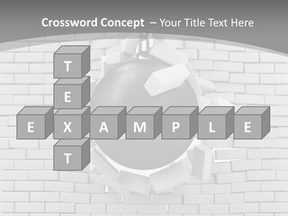 A Ball Is Breaking Through A Brick Wall PowerPoint Template