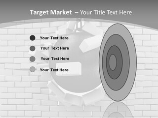 A Ball Is Breaking Through A Brick Wall PowerPoint Template